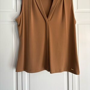 Calvin Klein Sleeveless Brown Blouse